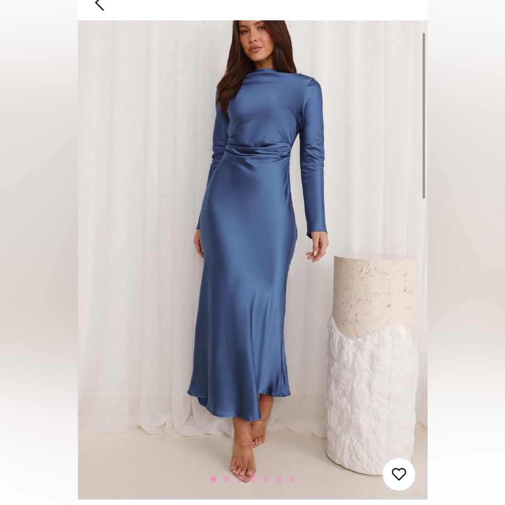 Elegant Blue Satin Maxi Skirt